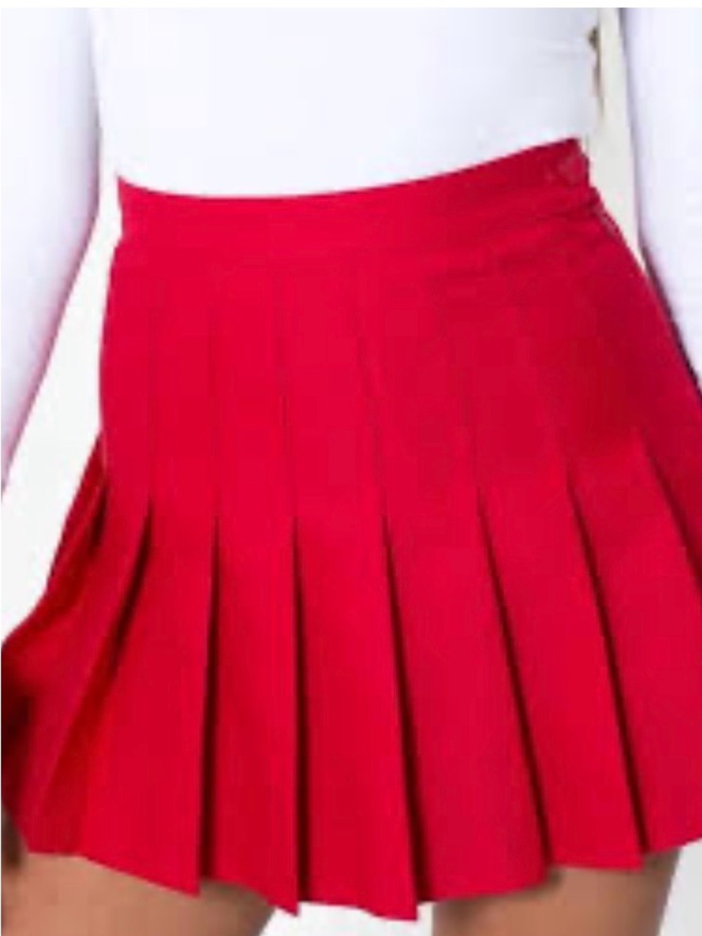 American Apparel Pleated Mini Skirt Med Red Preppy Schoolgirl Feminine Flirty